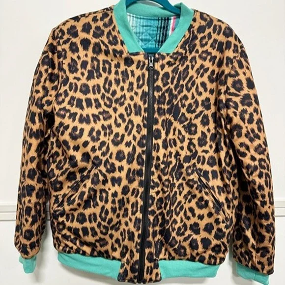 Crazy Train Jackets Coats Reversible Bold Print Bomber
